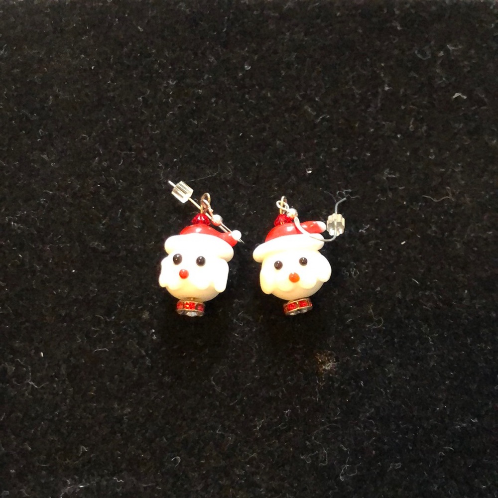 Handmade glass bead & Swarovski crystal earrings